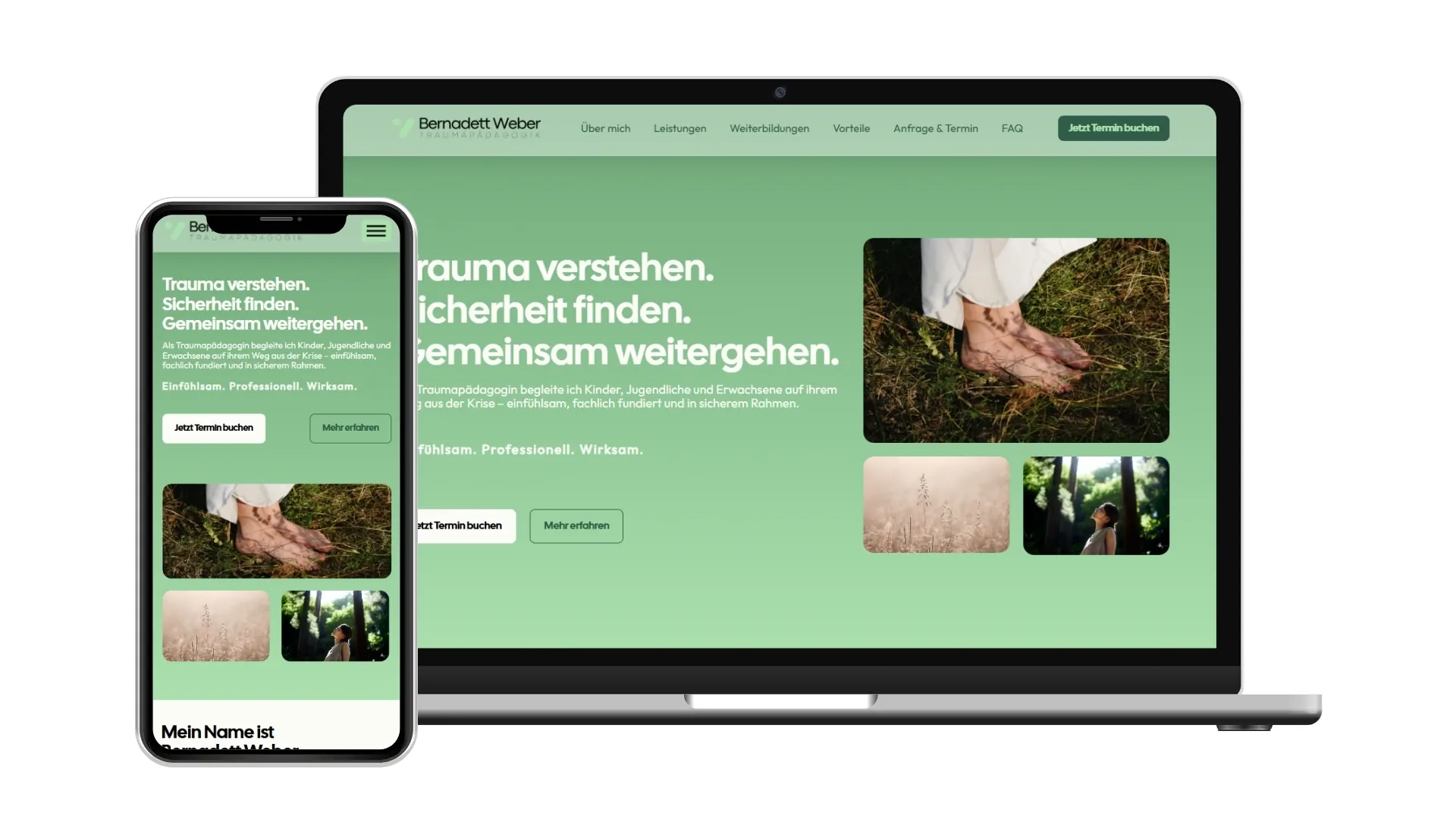 Website von Bernadett Weber für Traumapädagogik und Beratung