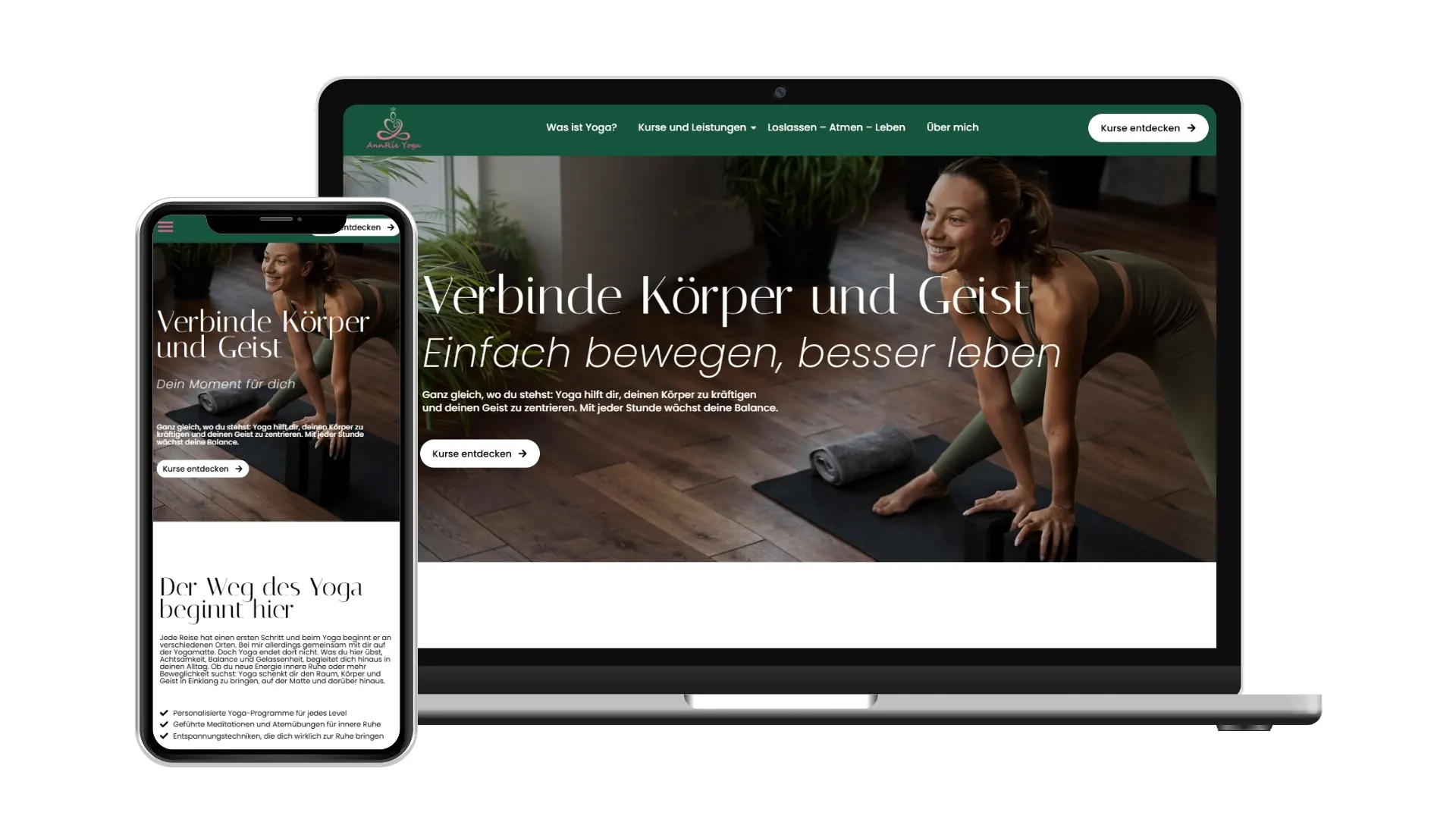 Website von AnnRie Yoga