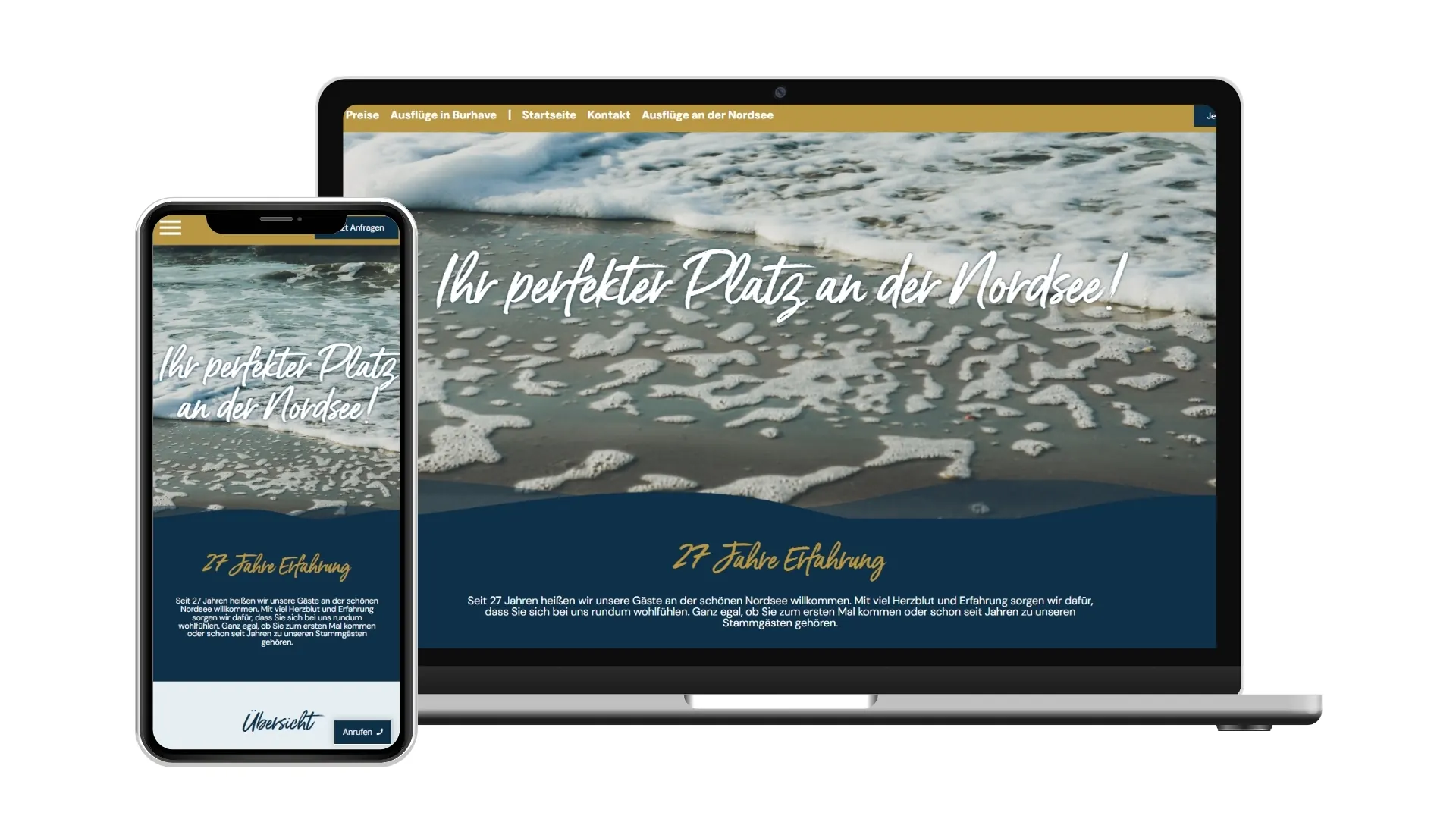 Website der Ferienwohnung Zur Mühle an der Nordsee