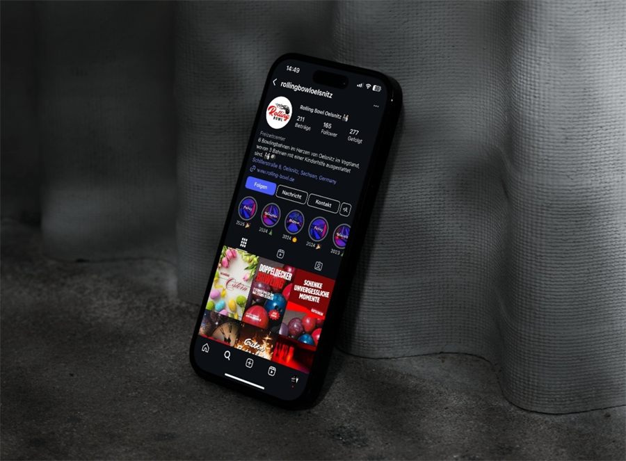 Von Media NG betreuter Social-Media-Auftritt auf dem Smartphone